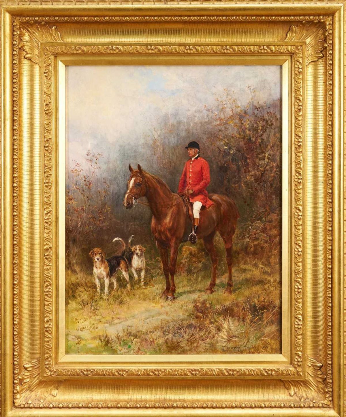 Heywood Hardy, Huntsman and Hounds, oil on canvas